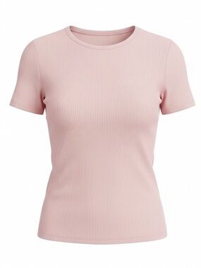 a new day Pale Blush Pink Ribbed Short Sleeve Tee T Shirt